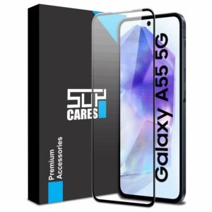 SupCares Tempered Glass for Samsung Galaxy A35 and Samsung Galaxy A55 (6.6 Inch) With Installation Kit | Military-Grade Gorilla Screen Protector | Edge to Edge Coverage | Black
