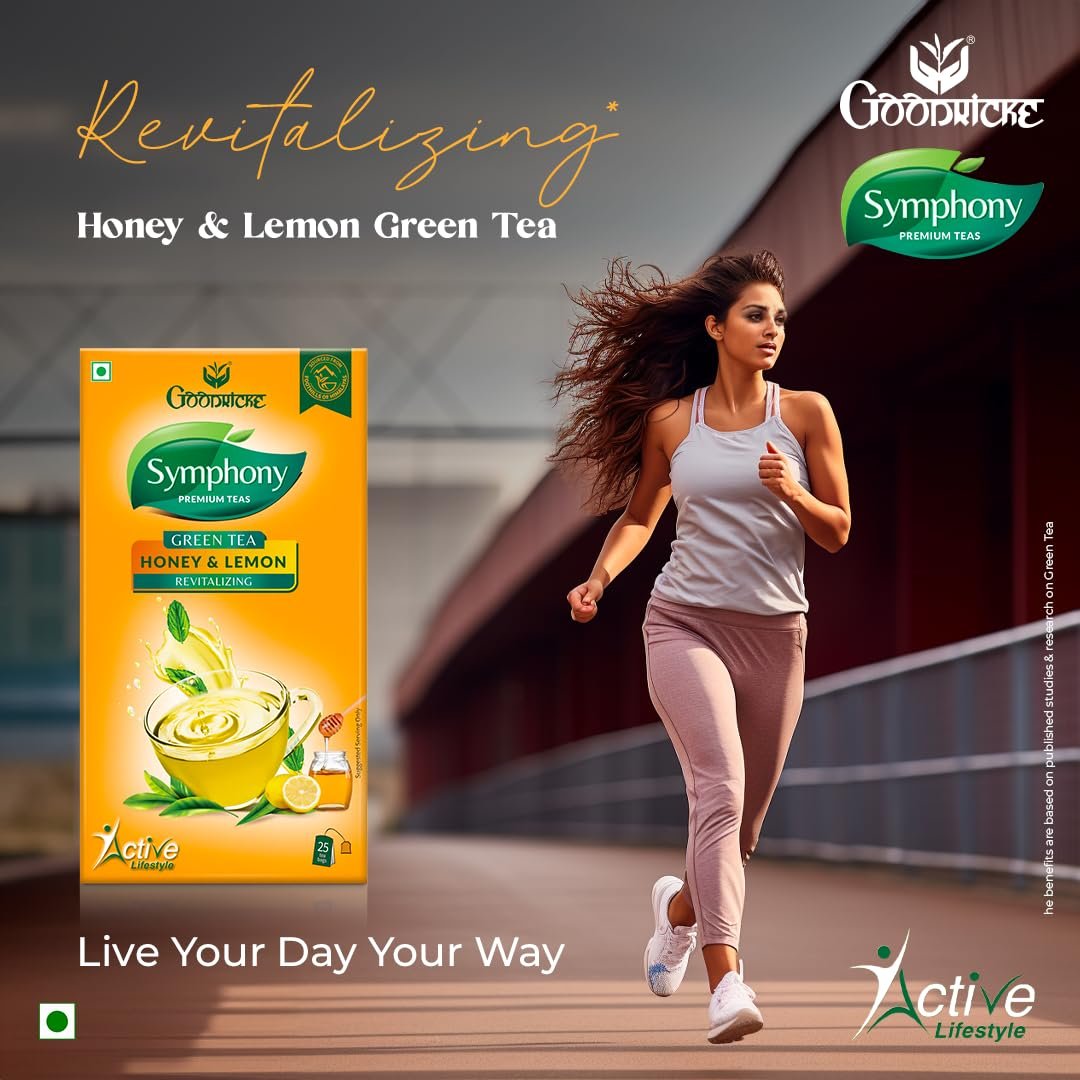 61nzsfu1vel. sl1080 Goodricke Symphony Green Tea – 25 Tea Bags (Pack of 2) | Lemon & Honey Flavour | Pure & Natural Detoxifying & Boost Immunity | Premium green tea loose leaf | Increases Metabolism