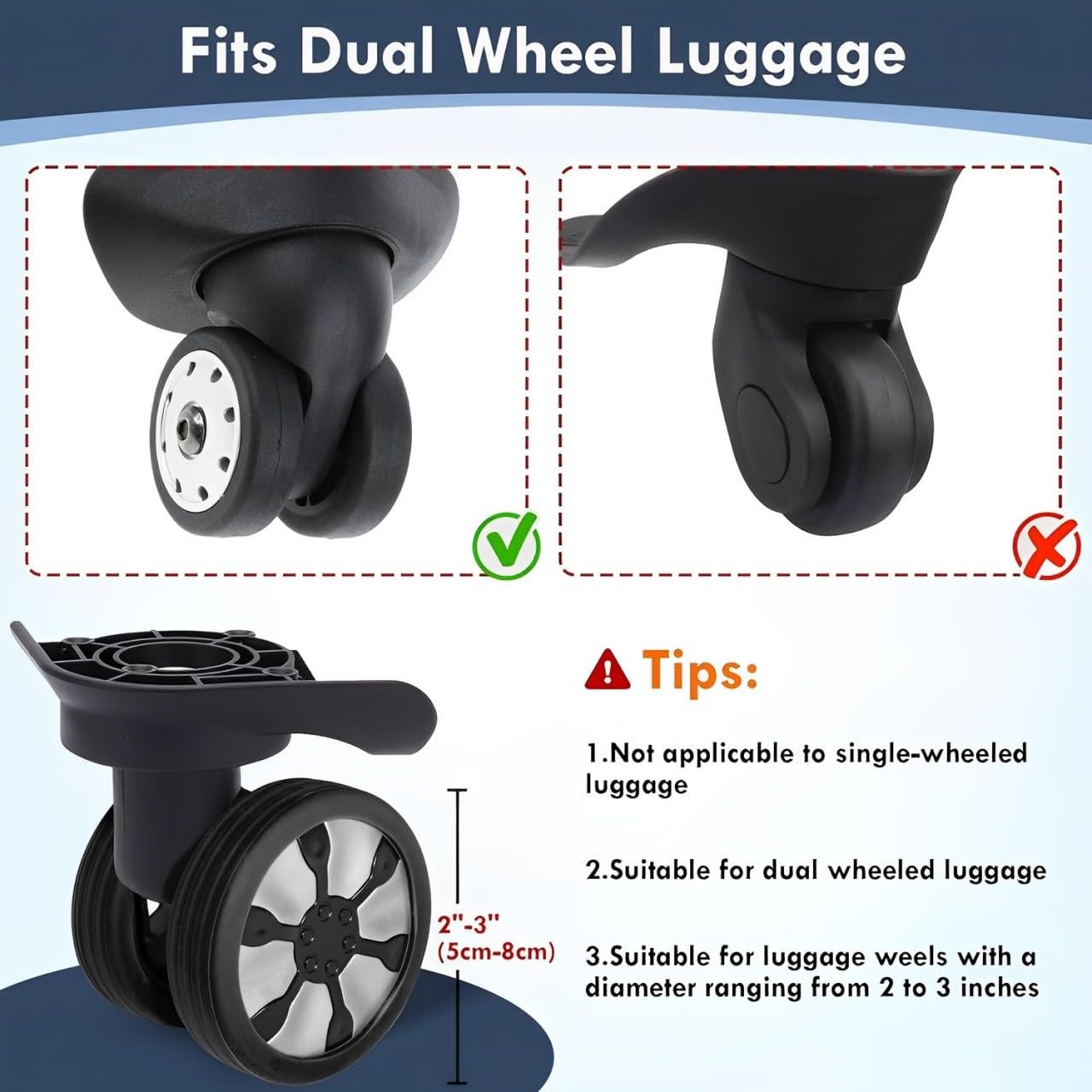 61qm6zr3zcl. sl1280 ZEPZY Luggage Wheel Silicone Protector Cover 8PCS Trolley Wheel Cover Silicone Shock Absorption Wheel Cover for Trolley Bag Suitcase Wheel Cover Silicone Spinner Wheel Bag/Chair (8 PCS) (Black)