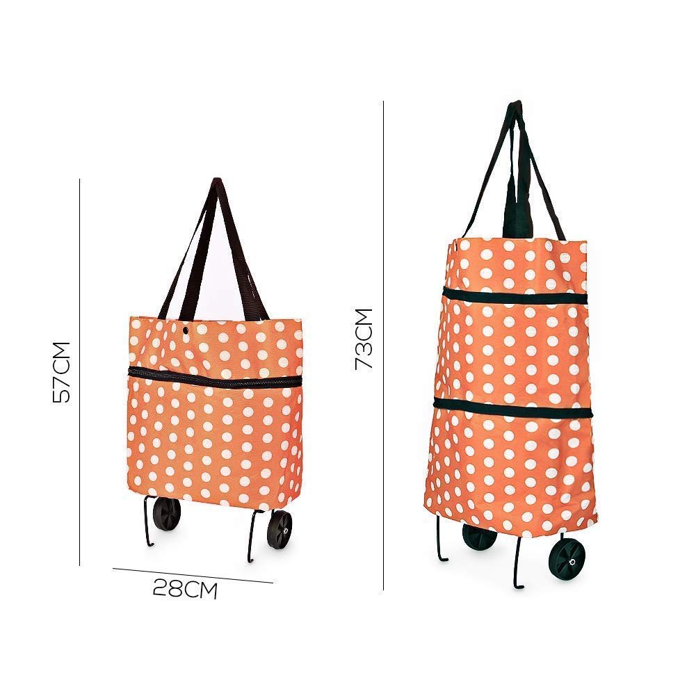 61spxl616al. sl1001 Polyester Trolley Luggage Bags Traveling Vegetable Grocery Clothing Bag with Light Weight and Medium Size with Wheels for Girls Boys Women Ladies Men Multi Color