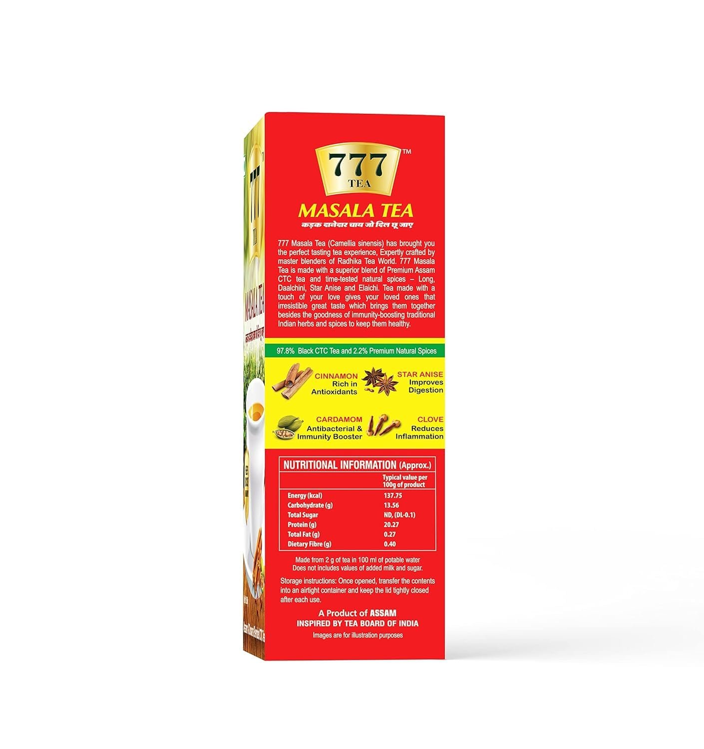 61tgwtsmeal. sl1500 777 Tea – Masala and Gold Long Leaf Tea | Rich & Aromatic Chai | Assam Black Chay | Chai Patti (Pack Of 2, 500 GM Each)