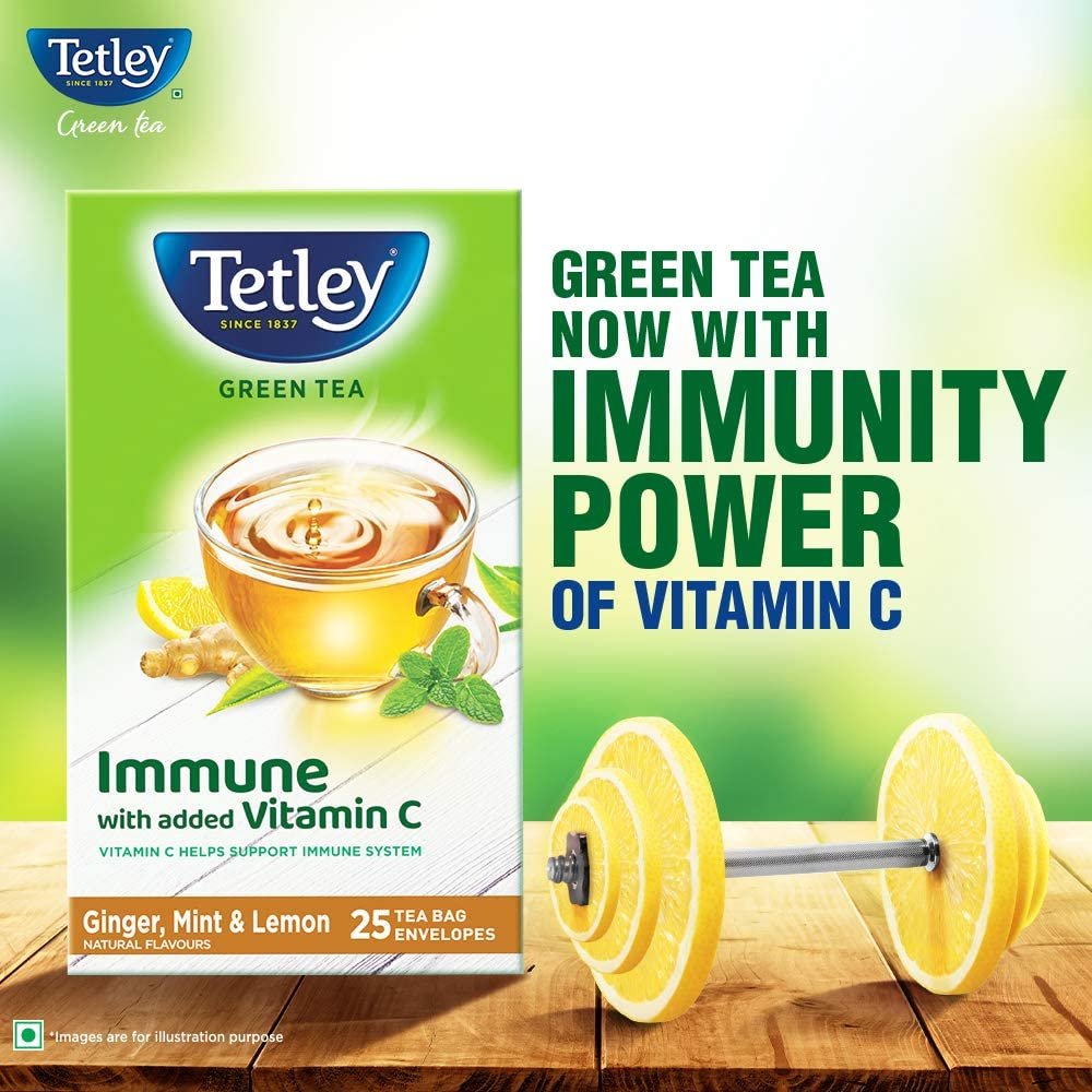 61wddhpesl. sl1000 Tetley Green Tea Bags, Ginger Mint Lemon (50 Tea Bags), 75 grams, Pack of 1