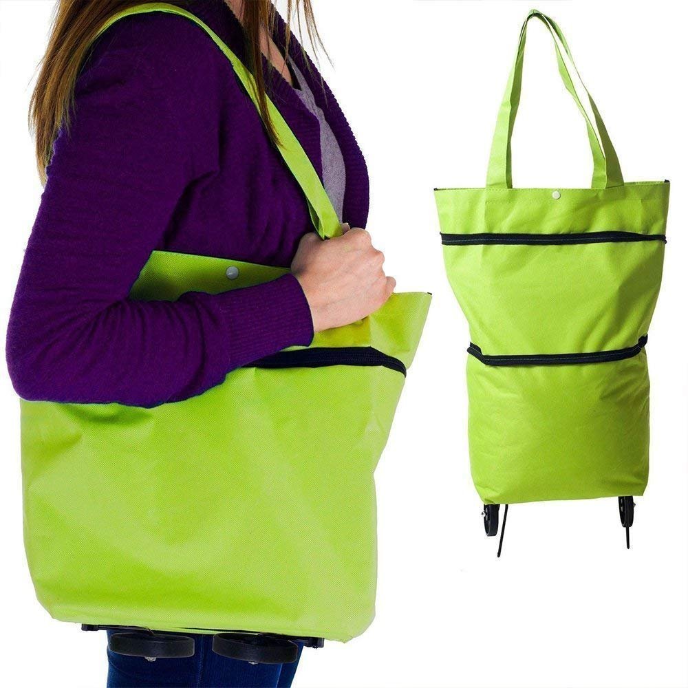61yfqdfmqcl. sl1000 Polyester Trolley Luggage Bags Traveling Vegetable Grocery Clothing Bag with Light Weight and Medium Size with Wheels for Girls Boys Women Ladies Men Multi Color