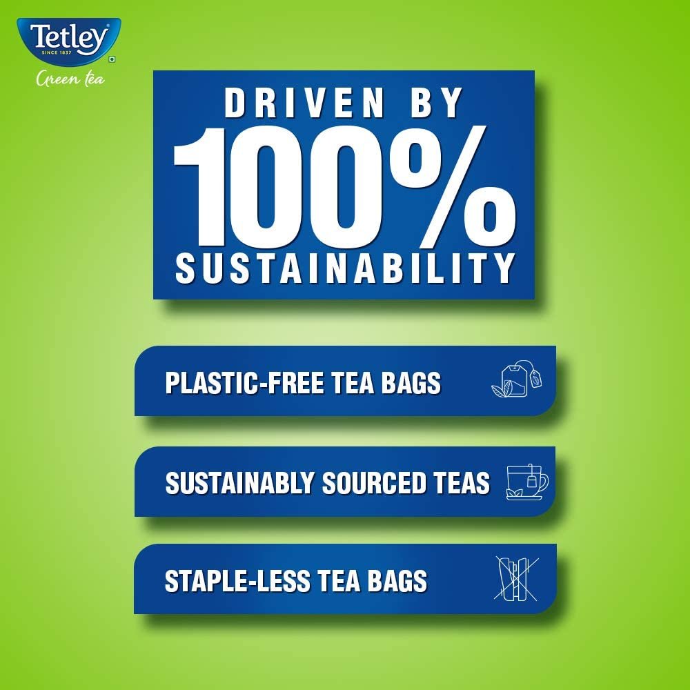 61bagv1heul. sl1000 Tetley Green Tea Bags, Ginger Mint Lemon (50 Tea Bags), 75 grams, Pack of 1