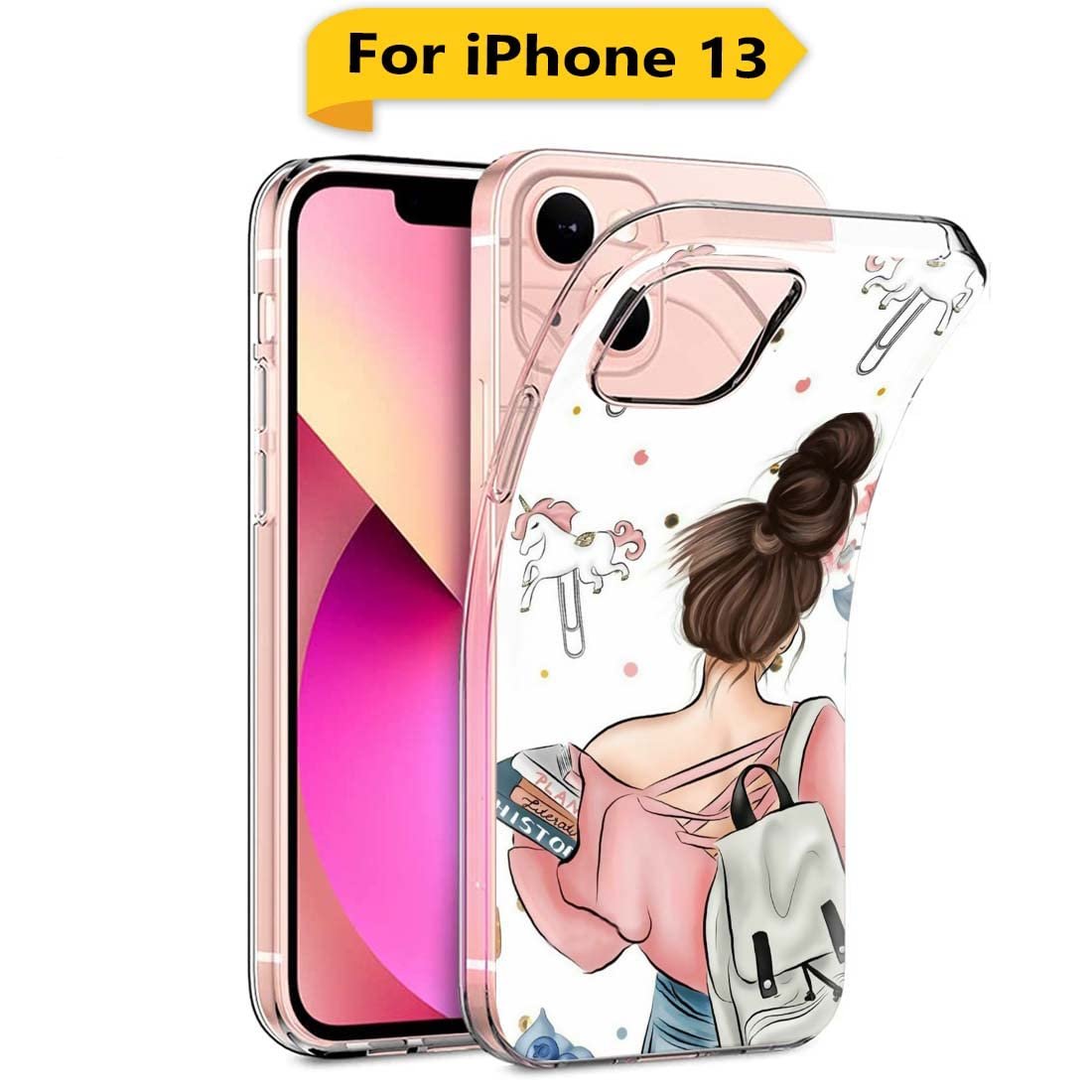 61cxnyowrhl. sl1100 Fashionury Designer Soft Back Cover Case Compatible for Apple iPhone 13-D0021