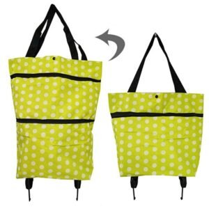 Polyester Trolley Luggage Bags Traveling Vegetable Grocery Clothing Bag with Light Weight and Medium Size with Wheels for Girls Boys Women Ladies Men Multi Color