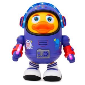 Gooyo GY-3027 Dancing Space Duck Toy with Vibrant Lighting Effect & Musical Sound | Best Dancing & Musical Toy for Kids | Blue & Yellow | 3xAA Battery (Not Included) | Gift Box Packaging