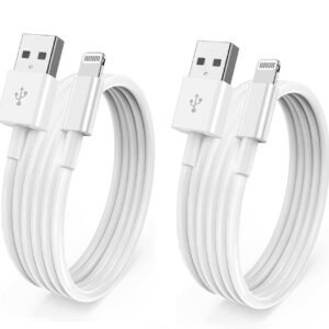 Fast iPhone Charger Cable, Apple Lightning to USB Cable Cord, 2.4A Fast Charging, Apple Phone Long Chargers for iPhone 14/13/12/11/ X/XS/XR/8/7/6/SE Plus Pro Max Mini (2 Pack)