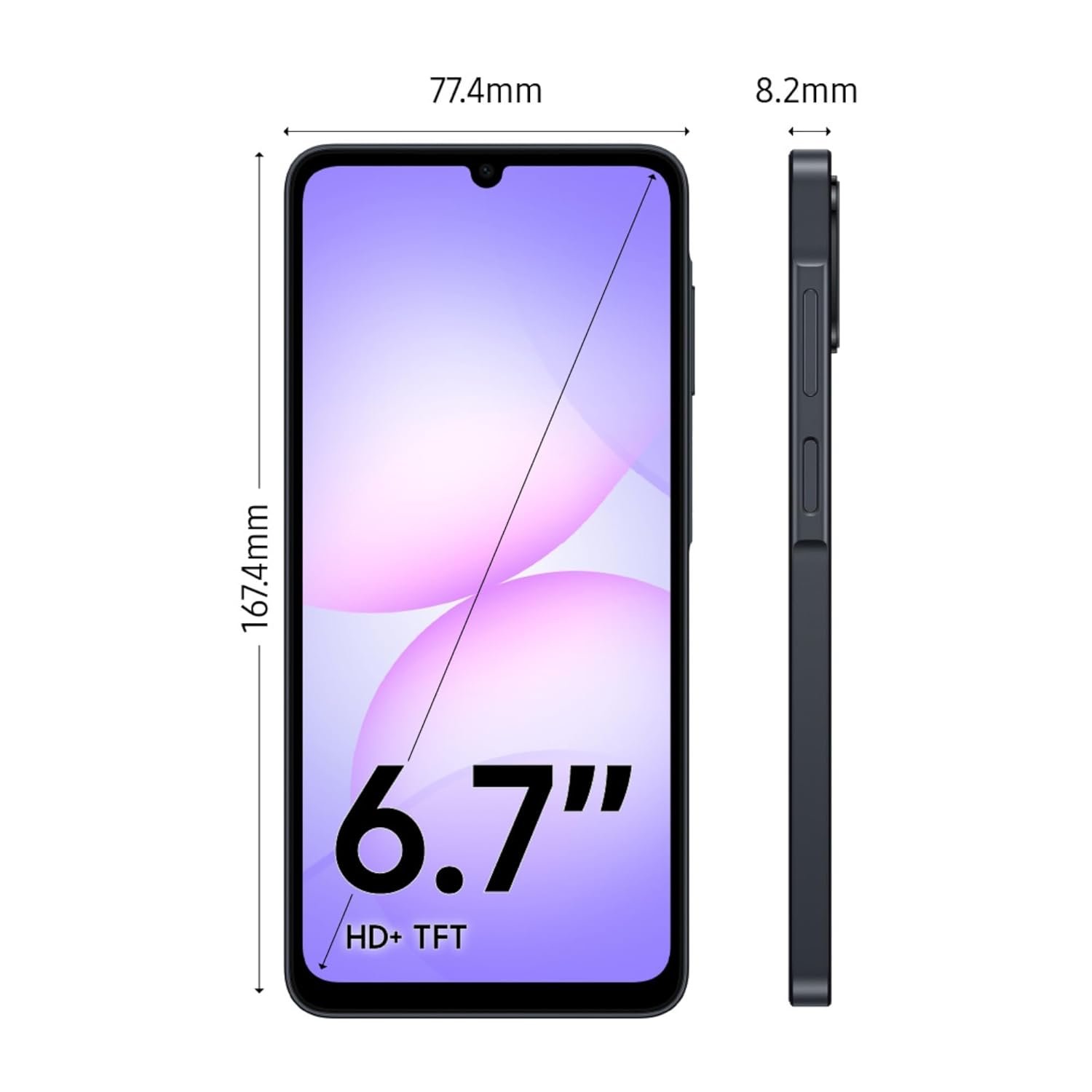 61ijrqd982l. sl1500 Samsung Galaxy A07 5G Smartphone (Black, 6GB RAM, 128GB Storage) | 120Hz Refresh Rate | Massive 6000mAh Battery | 50MP True Dual Camera | 6 Gen OS Upgrades | Knox Vault