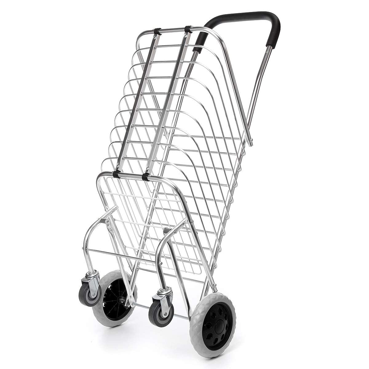 61jok0djll. sl1200 AR Mall 4 Wheel Shopping Trolley for Grocery Foldable Cart Portable Vegetable Shopping Trolley with Wheels Luggage Transfer Trolley Shopping Mall Super Market Hand Truck Cart for Home (4 Wheel)
