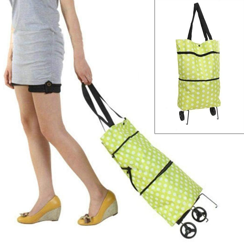 61nvr0lepzl. sl1001 Polyester Trolley Luggage Bags Traveling Vegetable Grocery Clothing Bag with Light Weight and Medium Size with Wheels for Girls Boys Women Ladies Men Multi Color