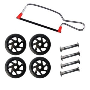 Luggage Wheels Only for Replacement and Repair Travel Trolley Bag Suitcases Rubber Wheels for Luggage Parts, 4 Pieces (Black, 5 x 5 Wheels + Tools) (Random Color Available)