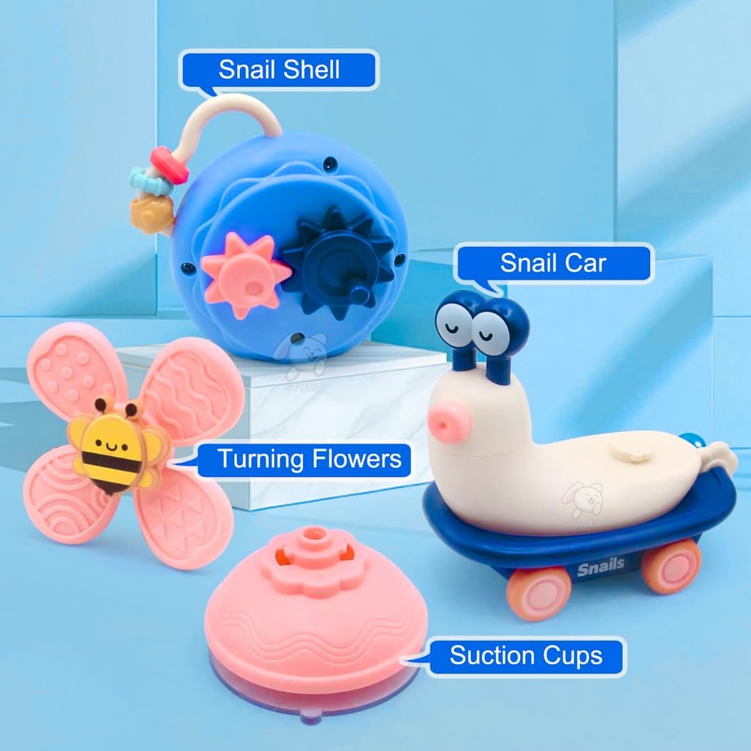 61p zmysayl. sl1080 Storio 5-in-1 Suction Spinster Windmill Toy – Blue | Interactive Baby Toy for Bath & Play | Sensory Suction Cups Toy for Toddlers | Early Skill Development