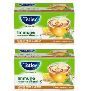 Tetley Green Tea Bags, Ginger Mint Lemon (50 Tea Bags), 75 grams, Pack of 1