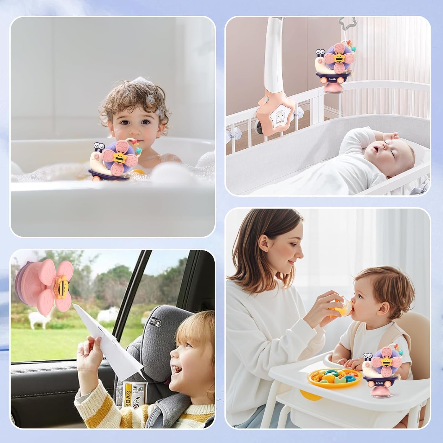 710ul088cll. sl1500 Storio 5-in-1 Suction Spinster Windmill Toy – Blue | Interactive Baby Toy for Bath & Play | Sensory Suction Cups Toy for Toddlers | Early Skill Development
