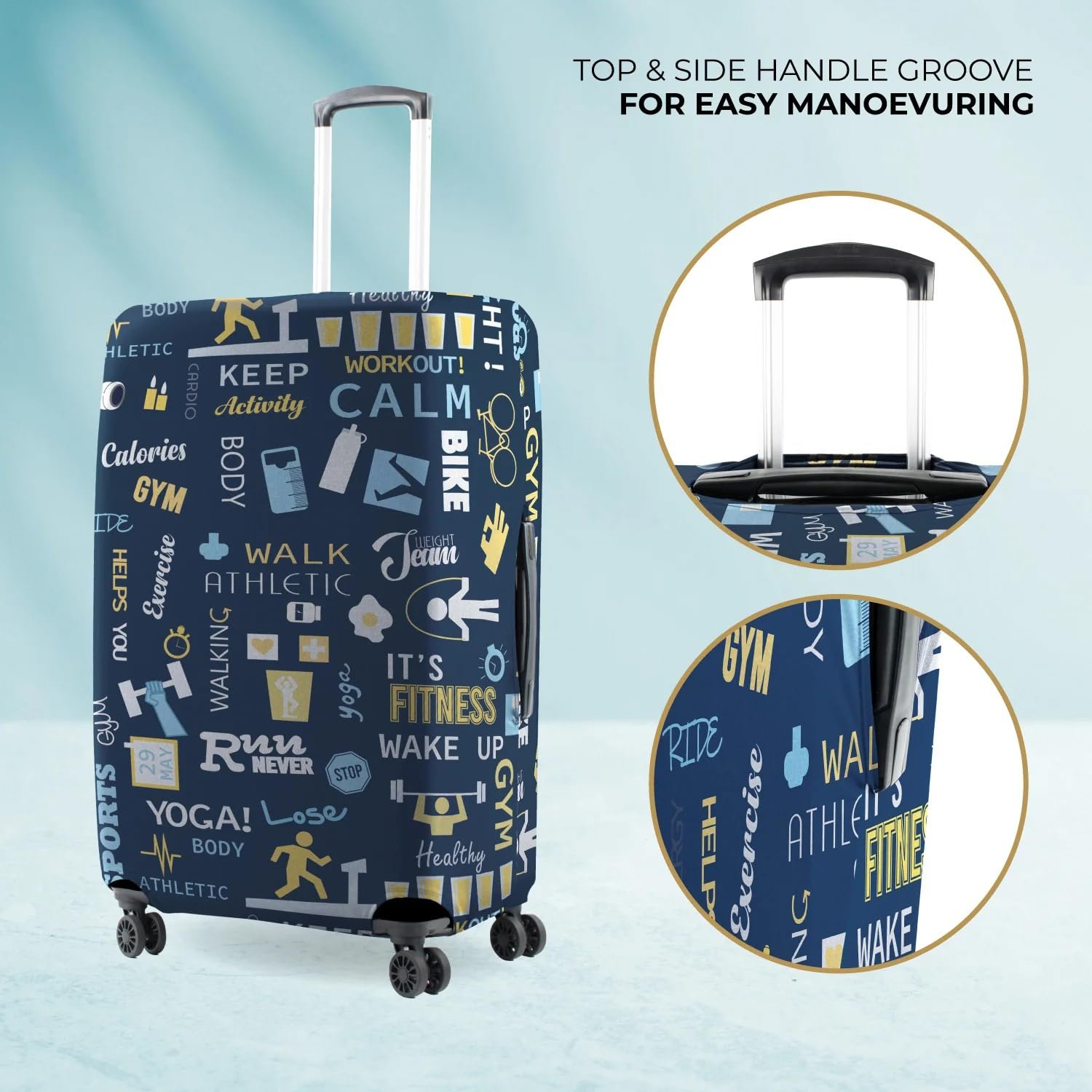 713tgnrrewl. sl1500 GREEVA Protective Luggage Cover – Eco-Friendly Stretchable, Large 28 inch =75cm,Large, Fits 28-30 inch Bag, Polyester Suitcase Protector – Scratch-Resistant, Water-Resistant, Washable – Navy Blue