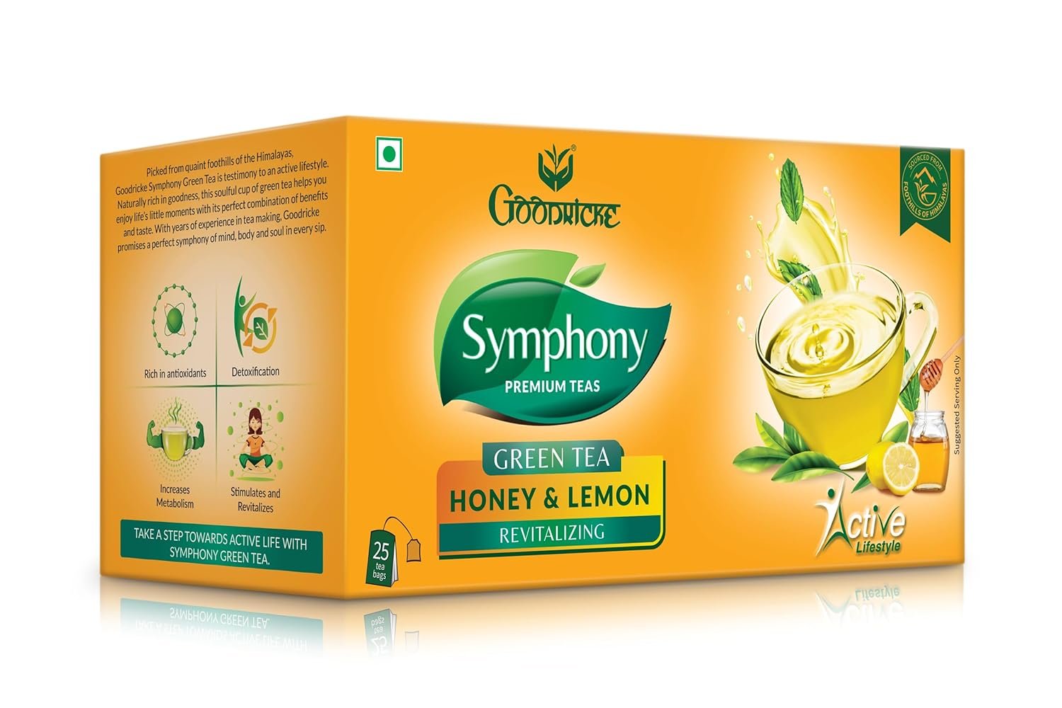 7157y2olbwl. sl1500 Goodricke Symphony Green Tea – 25 Tea Bags (Pack of 2) | Lemon & Honey Flavour | Pure & Natural Detoxifying & Boost Immunity | Premium green tea loose leaf | Increases Metabolism