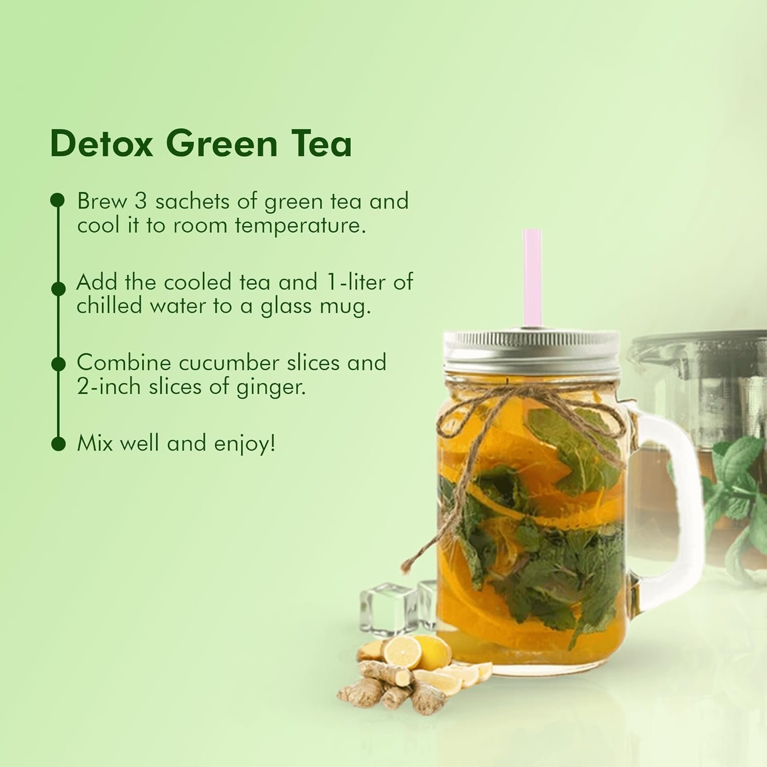 715h96k6eul. sl1500 Eco Valley Organic Green Tea – Ginger Mulethi Lemon – 25 Tea Bags | Boost Energy, Helps Burn Body Fat, Low Calories | Grown In Nilgiris | Rich in Antioxidants | 50 grams, Pack of 1
