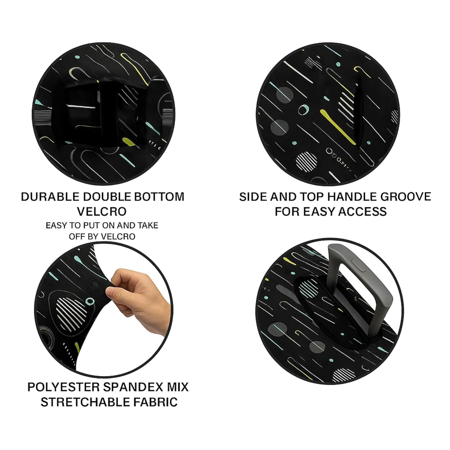 715r oyazl. sl1500 AMPEREUS® Trolley Bag Cover Set of 3 – Stretchless, Waterproof and Polyester Fabric with Geometric Print Luggage Cover for Small, Medium & Large Size Suitcase Luggage Cover (20, 24 & 28 Inch)