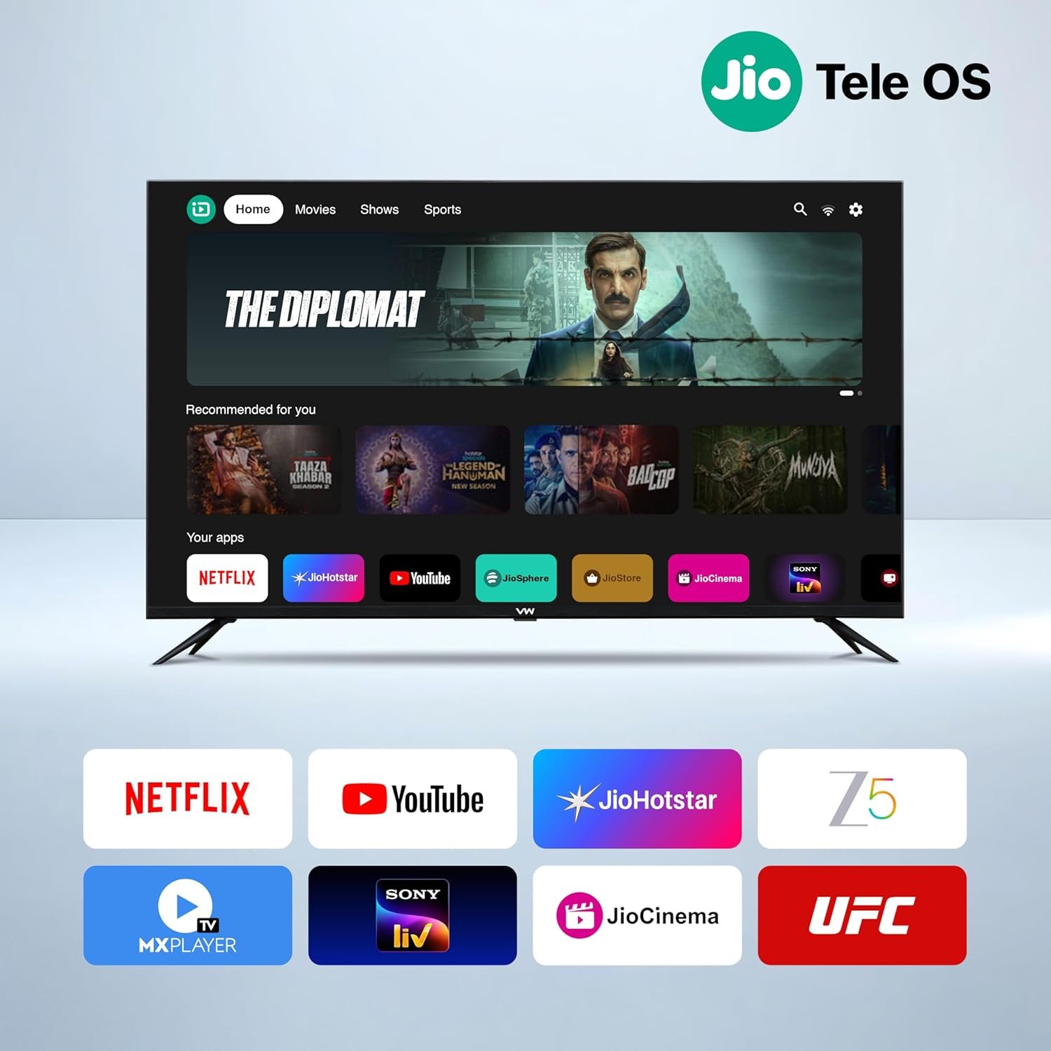 71cbqnmovdl. sl1500 VW 127 cm (50 inches) Nano Sync Series 4K Ultra HD Smart JioTele OS QLED TV VW50JQ1 (Black)