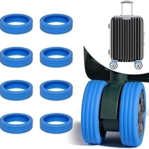 YEPZY Travel Luggage Wheel Cover,Luggage Wheels Protection Covers,Silicone Suitcase Wheel Covers,Wheel Protector, Shock-Proof, Anti Scratch, for Protect Suitcase Wheels, Reduce Noise (Blue, 16)
