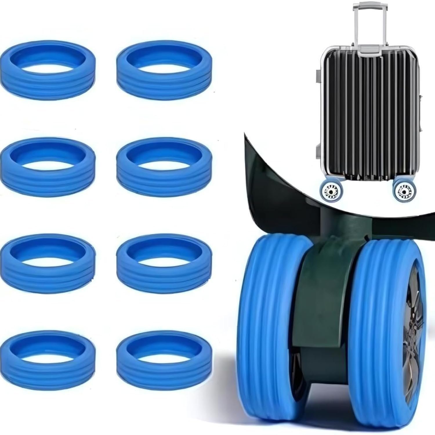 YEPZY Travel Luggage Wheel Cover,Luggage Wheels Protection Covers,Silicone Suitcase Wheel Covers,Wheel Protector, Shock-Proof, Anti Scratch, for Protect Suitcase Wheels, Reduce Noise (Blue, 16) YEPZY Travel Luggage Wheel Cover,Luggage Wheels Protection Covers,Silicone Suitcase Wheel Covers,Wheel Protector, Shock-Proof, Anti Scratch, for Protect Suitcase Wheels, Reduce Noise (Blue, 16)