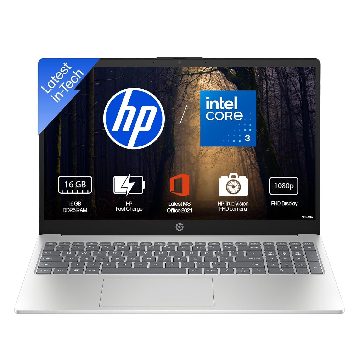HP 15, Intel Celeron (8GB DDR5, 512GB SSD), Micro-Edge, Anti-Glare, 15.6''/39.6cm, Win11, M365* Office24, Silver, 1.59kg, fd0885TU, FHD Camera, Backlit, Dual Speakers Laptop HP 15, Intel Celeron (8GB DDR5, 512GB SSD), Micro-Edge, Anti-Glare, 15.6''/39.6cm, Win11, M365* Office24, Silver, 1.59kg, fd0885TU, FHD Camera, Backlit, Dual Speakers Laptop