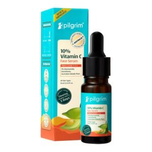 Pilgrim 10% Vitamin C Face Serum For Daily Brightness 10 ml | Face serum for glowing skin | Reduces Dark Spots & Evens Skin Tone | Fragrance Free | For Men and Women | All Skin Types |