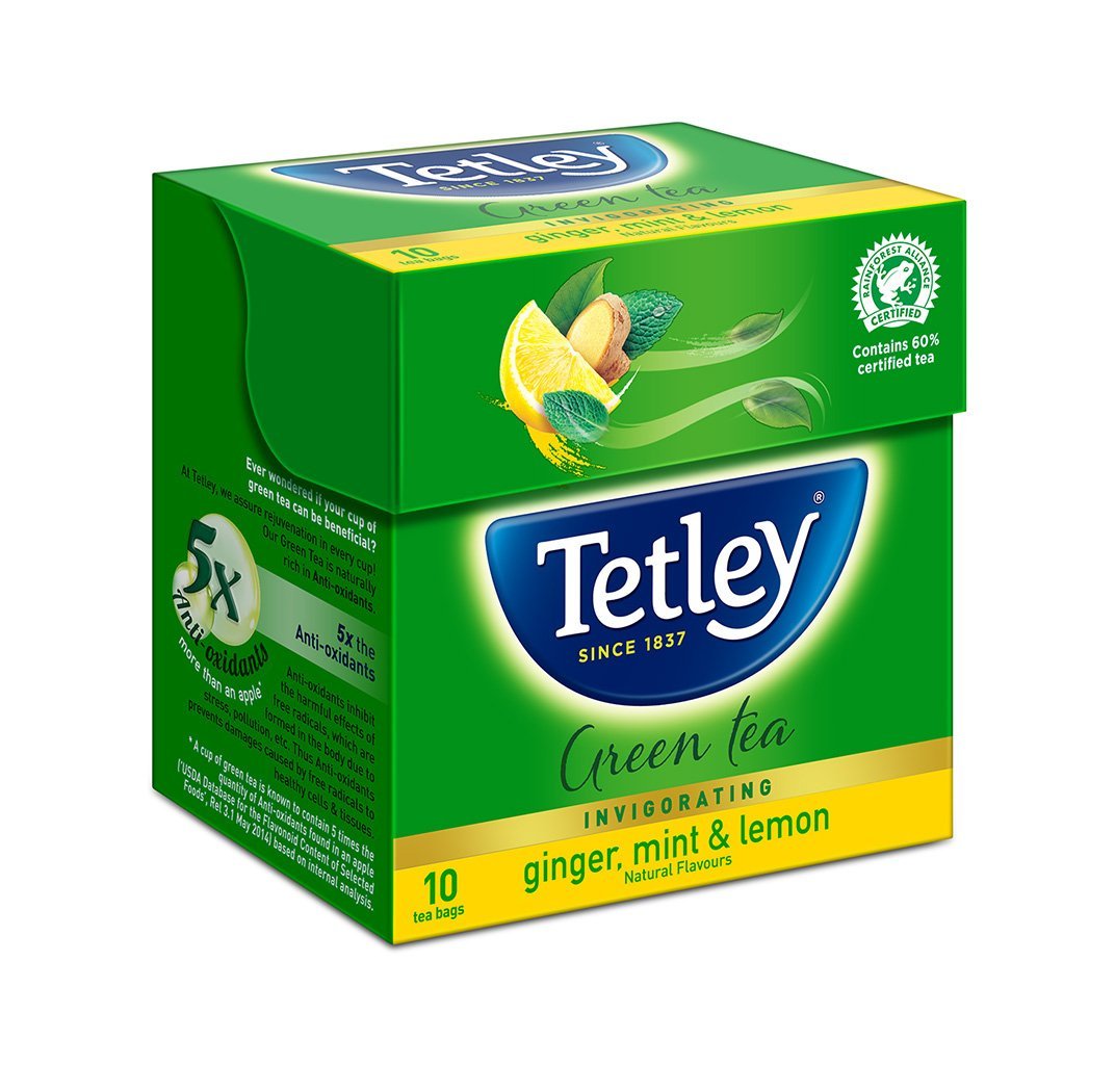 Tetley Green Tea Immune with added Vitamin C, Ginger, Mint & Lemon, 10 Tea Bags Tetley Green Tea Immune with added Vitamin C, Ginger, Mint & Lemon, 10 Tea Bags