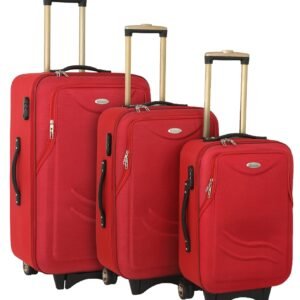 STUNNERZ Soft Body Set of 3 Luggage - |20+24+28 inch|Combo Set,Trolley Bag Suitcase|(Pack of 3) Samll,Medium,& Large - Red