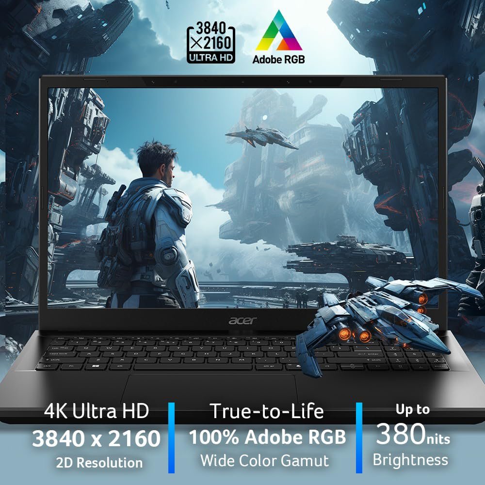71iuudhagml. sl1000 acer Aspire 3D 15 SpatialLabs Edition Gaming Laptop Intel Core i7-13620H Processor (16GB/1TB/NVIDIA RTX4050/Win11Home) A3D15-71GM, 39.6 cm(15.6) UHD 3840 x 2160 IPS Display, Obsidian Black, 2.32KG