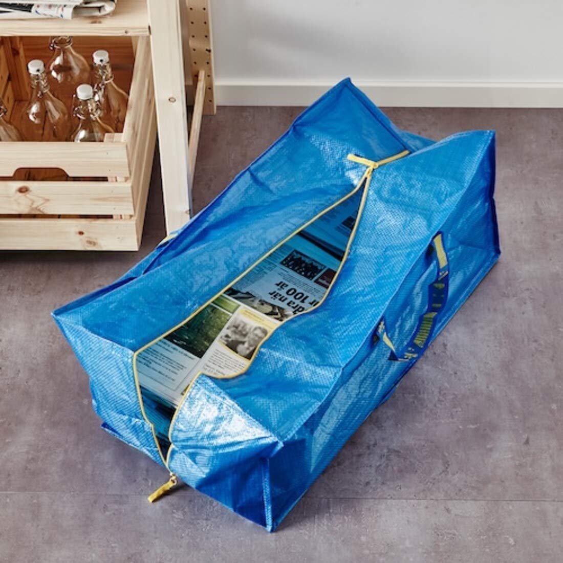 71kyakh2xfl. sl1100 Ikea TSSP Trunk for Trolley, Blue Bag 76 l (20 Gallon)(Length: 73 cm (28 ¾ ) Depth: 35 cm (13 ¾ ) Height: 30 cm (11 ¾ ) Max. Load: 25 kg (55 lb)) (Pack of 1)