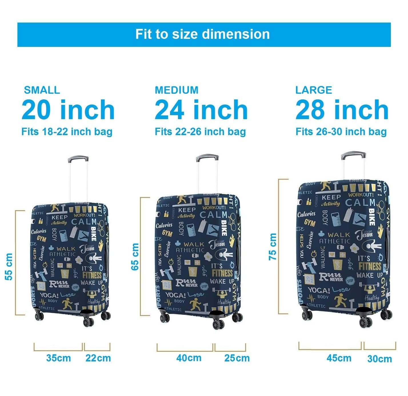 71nqcwngl. sl1428 GREEVA Protective Luggage Cover – Eco-Friendly Stretchable, Large 28 inch =75cm,Large, Fits 28-30 inch Bag, Polyester Suitcase Protector – Scratch-Resistant, Water-Resistant, Washable – Navy Blue