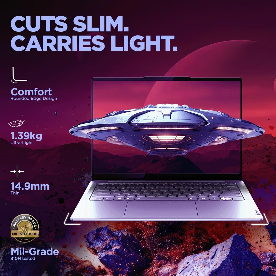 71tveofbsdl. sl1080 Lenovo Yoga Slim 7, Intel Core Ultra 5 125H, 16GB RAM, 512GB SSD, WUXGA-OLED, AI PC, 14/35.5cm, 2Wx4 Speakers, Windows 11, Office Home 2024, Grey, 1.39Kg, 1Yr ADP Free, 83CV0085IN, AI Powered Laptop