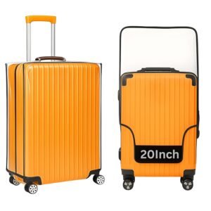 HM 20 inch Small Suitcase Bag Cover | Waterproof Luggage Trolley Bag Covers | Zippered Dustproof Anti Scratch Material | Transperant PVC Protector | Small Size | (Check Size Chart in Photos)