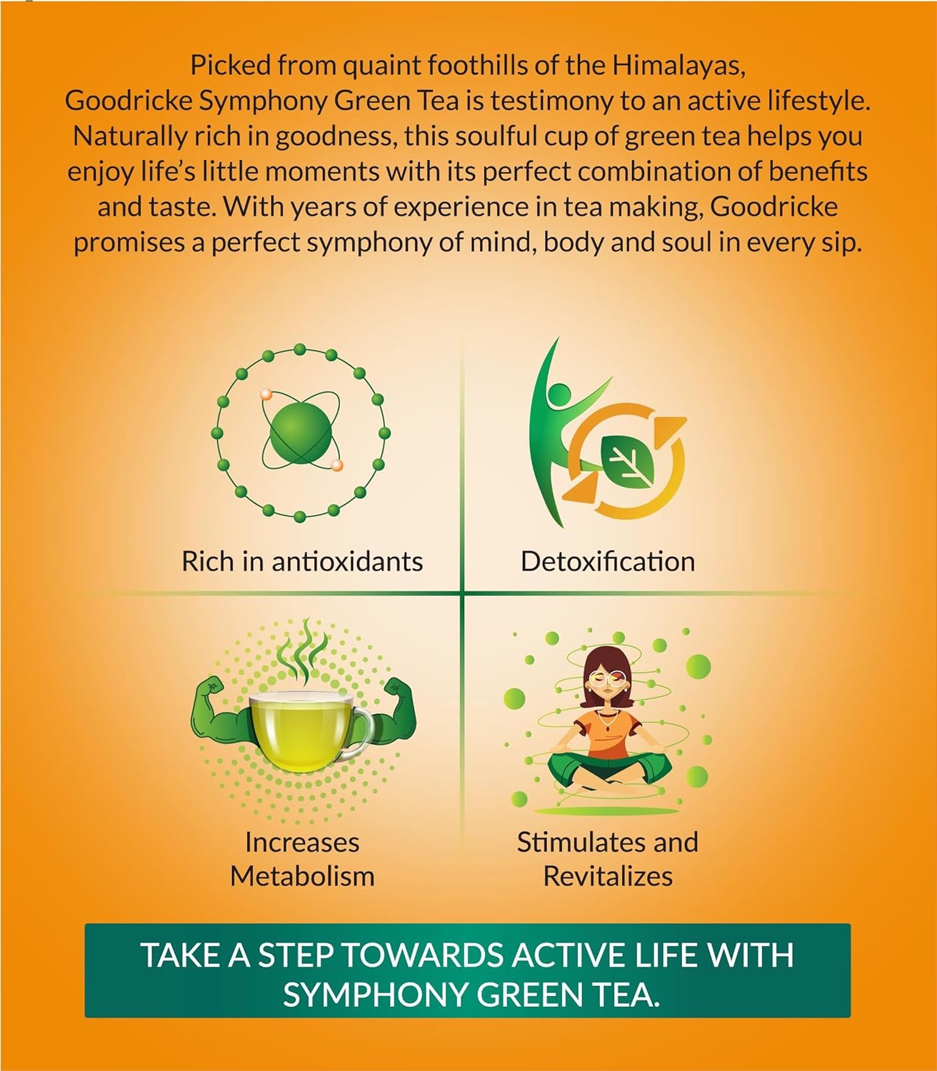 81wqpvdtzwl. sl1500 Goodricke Symphony Green Tea – 25 Tea Bags (Pack of 2) | Lemon & Honey Flavour | Pure & Natural Detoxifying & Boost Immunity | Premium green tea loose leaf | Increases Metabolism