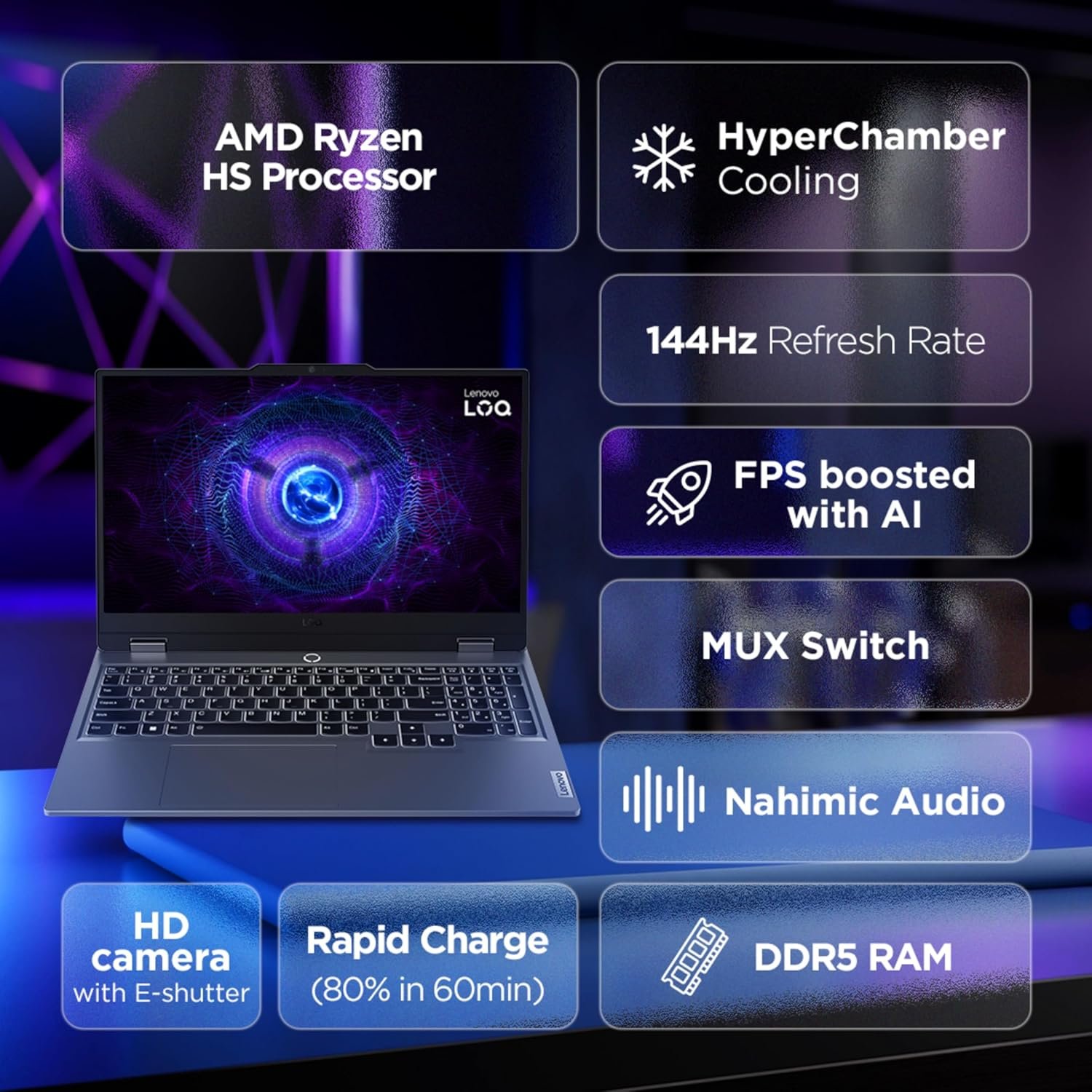 81rfbhheorl. sl1500 Lenovo LOQ AMD Ryzen 5 7235HS | NVIDIA RTX 3050A 4GB (16GB RAM/512GB SSD/144Hz Refresh Rate/15.6 (39.6cm)/Windows 11/Office Home 2024/3 Mon. Game Pass/Grey/2.4Kg), 83JC00LSIN AI Gaming Laptop