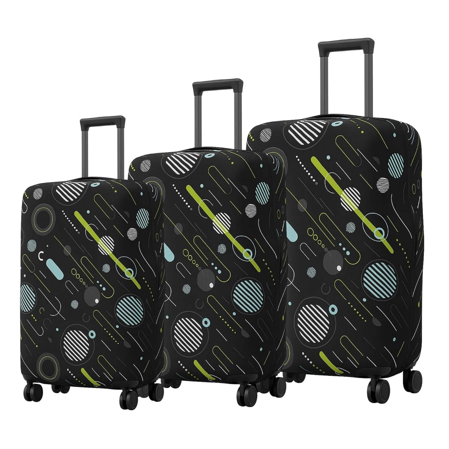 AMPEREUS® Trolley Bag Cover Set of 3 – Stretchless, Waterproof and Polyester Fabric with Geometric Print Luggage Cover for Small, Medium & Large Size Suitcase Luggage Cover (20, 24 & 28 Inch) AMPEREUS® Trolley Bag Cover Set of 3 – Stretchless, Waterproof and Polyester Fabric with Geometric Print Luggage Cover for Small, Medium & Large Size Suitcase Luggage Cover (20, 24 & 28 Inch)
