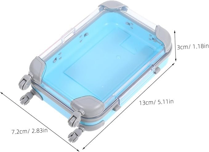 41kh9ennssl Toy Suitcase for Kids Pretend Play Travel with Rolling Wheels, Handle Luggage Role for Boys & Girls and use for Mini Trolley Suitcase Candy Box for Lashes and Candy (Sky Blue)