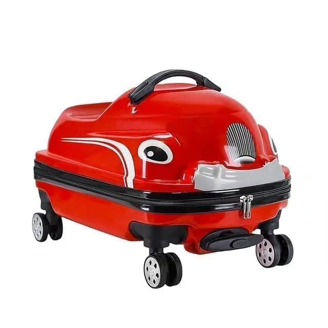 41p yfkh6l 18-Inch Kids Ride-On Suitcase, Cute Car-Shaped Trolley Bag with 360° Universal Wheels, Lightweight Hard Shell Travel Luggage for Children, Portable Riding Cabin Suitcase