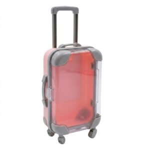 Mini Suitcase Organizer Box with Wheels & Handle | Multipurpose Storage Case for Makeup Jewelry Travel Essentials Desk Accessories & Craft Supplies | Compact Portable Design