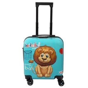 Kids Travel Trolley Bag – Frozen Pink Theme | 4 Wheels, Hard Polycarbonate Suitcase with 360° Rotation | Lightweight, Durable Cabin Luggage for School & Vacation Trips (Blue_2)
