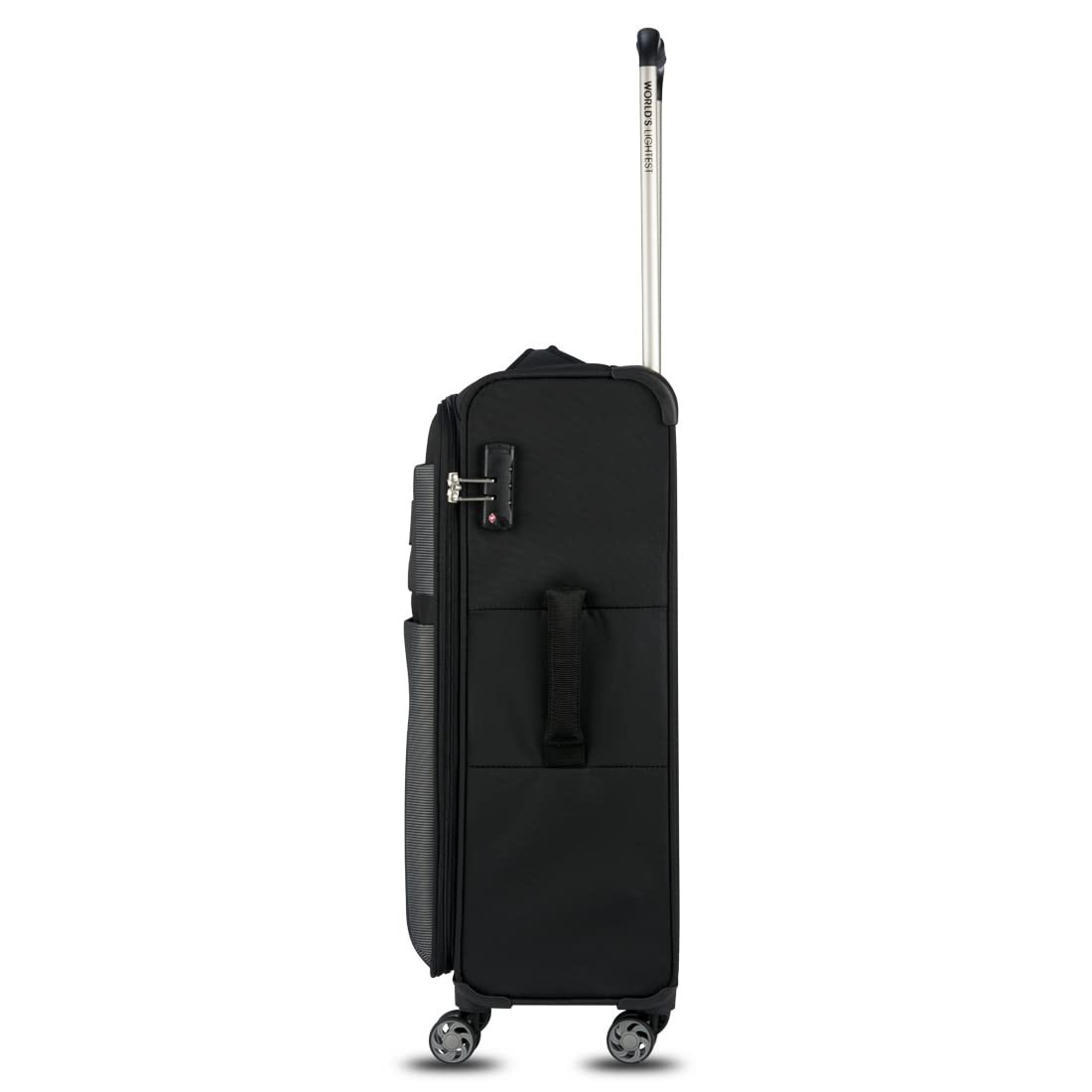 41z2cyflcdl. sl1100 it luggage Debonair Worlds Lightest Bag 70 cms Medium Check-in Polyester Softsided 8 Wheels Spinner Luggage/Suitcase/Trolley Bag for Travel with Lock- Black