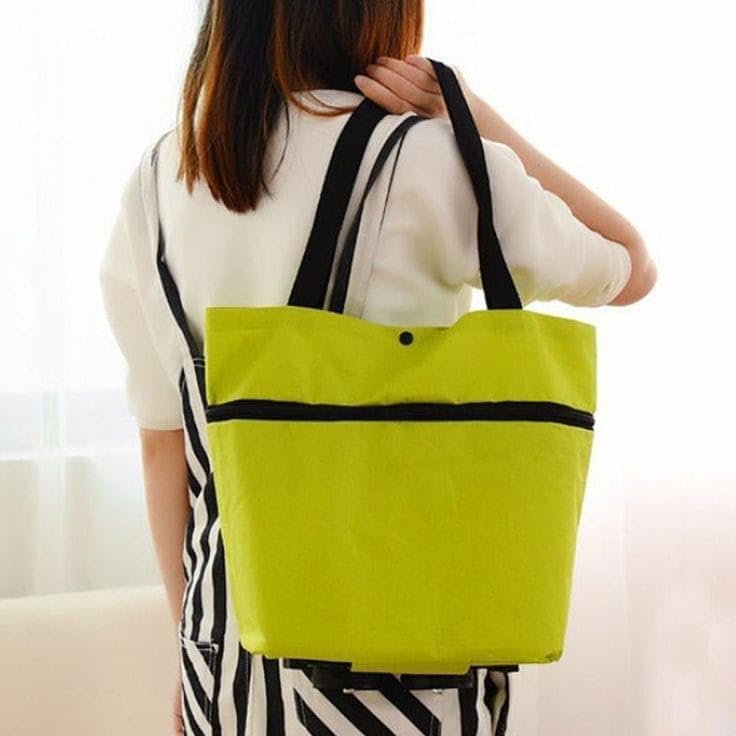 512vf5krbdl Folding Trolly Gab Trolley Luggage Bags Traveling Vegetable Grocery Clothing Bag with Light Weight and Medium Size with Wheels Women
