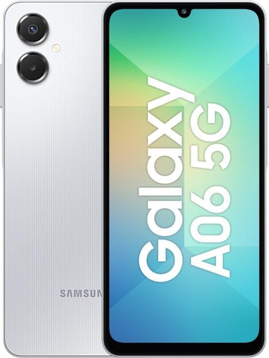 Samsung Galaxy A06 5G Light Gray 4GB RAM 64GB ROM with 6.7 inch HD Plus 90Hz Display, 50MP Dual Camera, 8MP Front Camera, MTK D6300 Processor, 5000mAh Battery, Side Fingerprint, One UI 7.0 Samsung Galaxy A06 5G Light Gray 4GB RAM 64GB ROM with 6.7 inch HD Plus 90Hz Display, 50MP Dual Camera, 8MP Front Camera, MTK D6300 Processor, 5000mAh Battery, Side Fingerprint, One UI 7.0