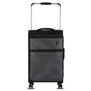 it luggage Debonair World's Lightest Bag 70 cms Medium Check-in Polyester Softsided 8 Wheels Spinner Luggage/Suitcase/Trolley Bag for Travel with Lock- Black
