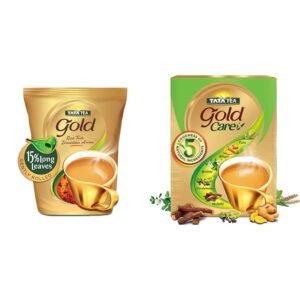 Tata Tea Gold 1kg, Premium Assam Teas With Gently Rolled Aromatic Long Loose Leaves, Rich & + Tata Tea Gold Care 500 gram, Goodness Of Cardamom, Ginger Powder, Tulsi, Brahmi & Mulethi,