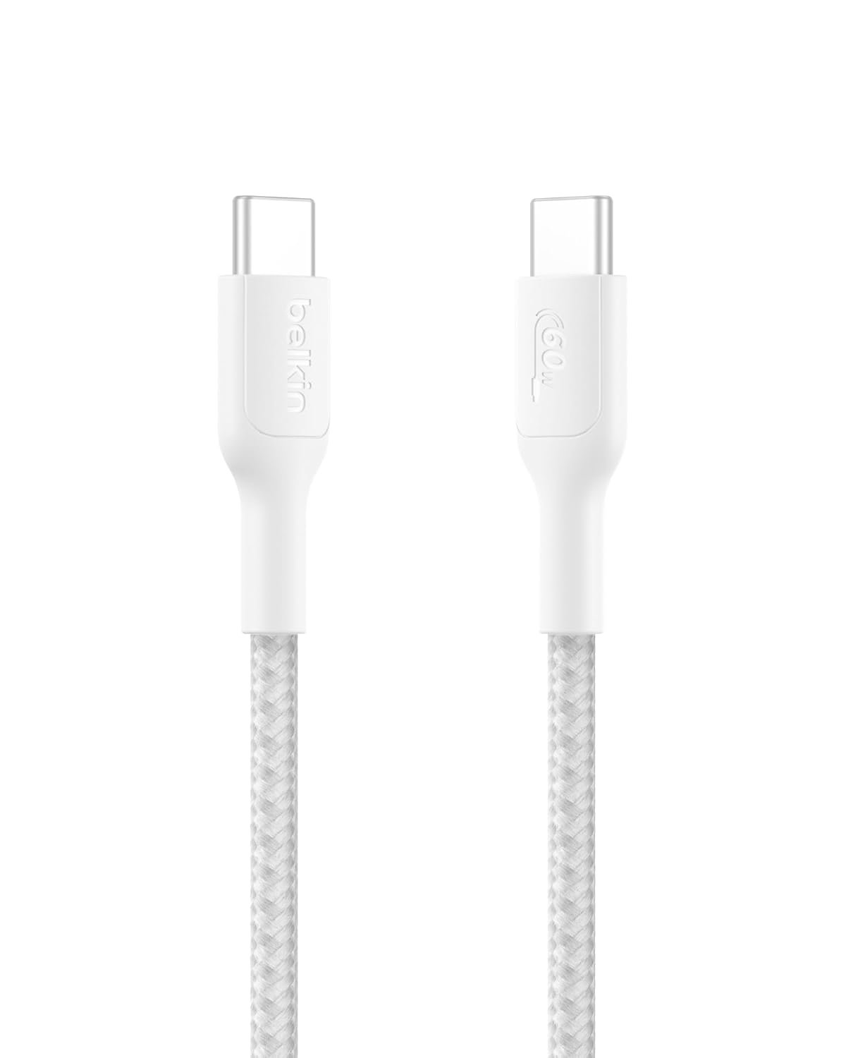 Belkin Apple Certified USB-C to USB-C Braided Nylon Cable 1 Meter | Fast Charging Cable | Type C Charger Cable for iPhone 17, 16, Galaxy S25, Pixel 9, MacBook, iPad Pro | 2 Years Warranty | White Belkin Apple Certified USB-C to USB-C Braided Nylon Cable 1 Meter | Fast Charging Cable | Type C Charger Cable for iPhone 17, 16, Galaxy S25, Pixel 9, MacBook, iPad Pro | 2 Years Warranty | White