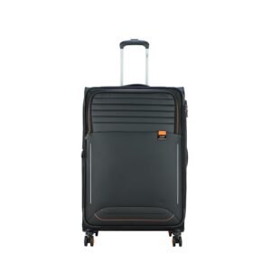 Skybags Polyester TwentyFour7 Pro 67 cm Medium Size Soft Sided Luggage Trolley Bag - Ink Black|TSA Lock| 15 Inch Laptop Compatible| Dual 8 Wheel Double Spinner|5 Years International Warranty