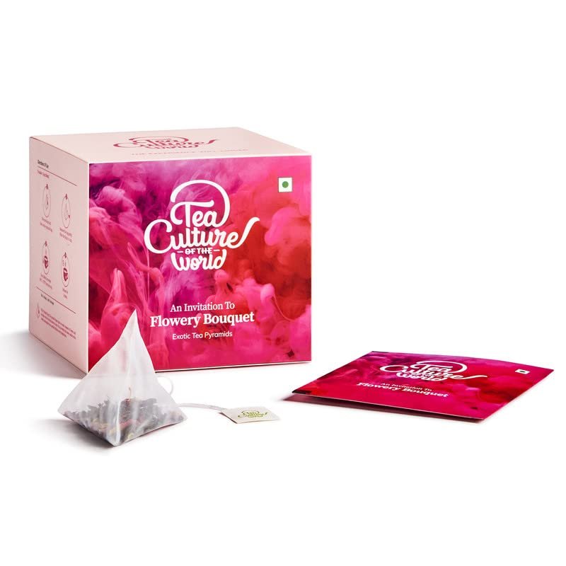 51oniycqv7l Tea Culture of The World Flowery Bouquet Tea | Hibiscus Tea Bags | Calming Hibiscus & Fragrant Rose | Made with 100% Whole Leaf | Brew Hot or Cold, 16 count